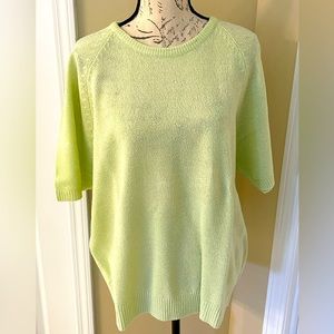 Carolyn Taylor for By Design Luxury | Lime Green Short Sleeve Sweater Top Sz 3X